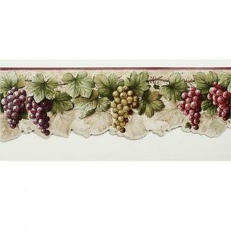 Home Harvest Time Grapes Wallpaper Border
