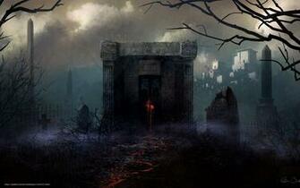 Wallpaper Art Cemetery Crypt Gloom