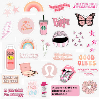 Pink Aesthetic Stickers Wallpaper