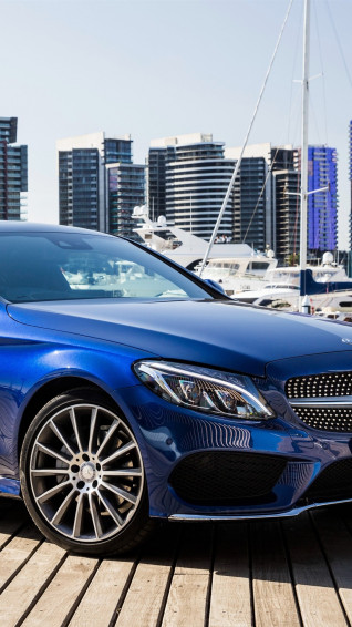 iPhone Wallpaper Mercedes Benz Amg C Class C205 Blue