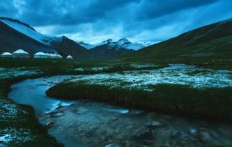 Wallpaper Snow Landscape Mountains Nature Spring The Evening