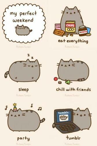 Background Pusheen Simple Sleeping Text