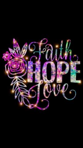 Galaxy Hope Faith Love Made By Me Purple Glitter Sparkles
