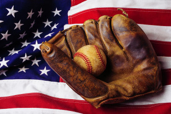 Baseball Mitt And American Flag Photograph By Garry Gay Fine Art