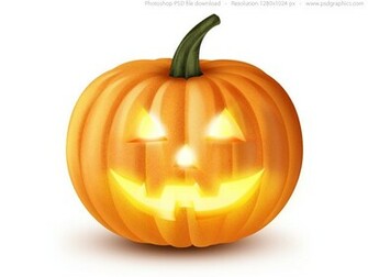 Happy Jack O Lantern On White Background Orange Halloween Pumpkin