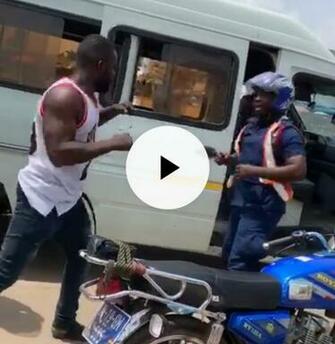 Trotro Drivers And Their Mates Beat Up Policeman At Bus Station