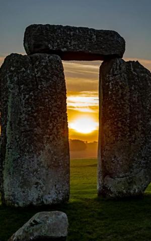 Wallpaper Stones Megalith Sunset Stonehenge