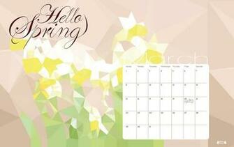 March Calendar Printable Hello Spring Phone Decor