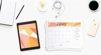 April Calendars And Wallpaper Red Stamp
