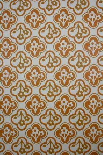 Vintage Retro Wallpaper Floral Pattern Sixties Kitchen