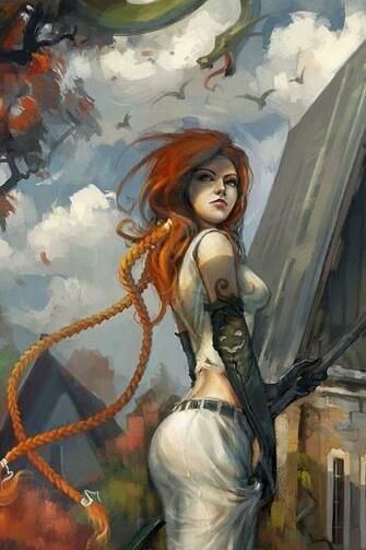 Art Girl Redhead Autumn Mobile Wallpaper Mobiles Wall