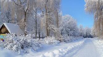 Snowy Cottage Wallpaper