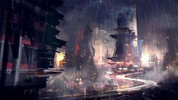Wallpaper The City Future Rain Skyscrapers Noir