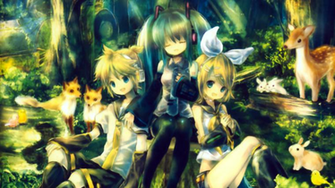 Miku Hatsune Len Rin Kagamine Wallpaper