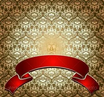 Red Banner Over Gold Wallpaper Background Decorative