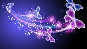 Wallpaper Neon Butterfly Light Abstract Shine