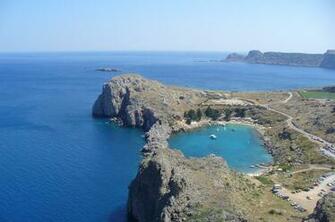 Lovely Lagoon Bay Below Lindos HD Wallpaper Background