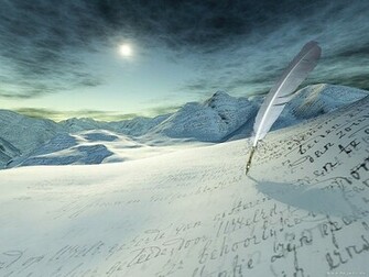 Wallpaper Includes A Pen Writing On The Hills Composing Its