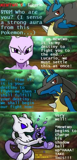Mewtwo Vs Lucario Comic By Blackwingshadow
