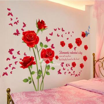 Adhesive Wall Stickers Flower Letter Decorative Bedroom Home Decor