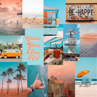 Beach Photo Wall Collage Kit Digital Set Of