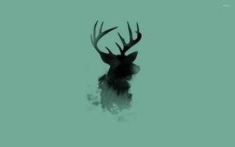 Stag Head Silhouette Wallpaper Artistic