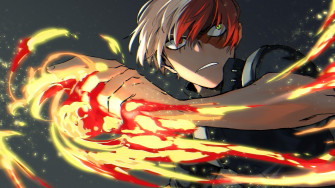 Shoto Todoroki Fire 4k Wallpaper
