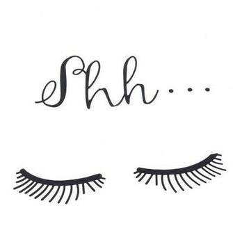 Cute Beautiful Shh Eyelash Vinyl Wall Sticker Baby Girls Room Door