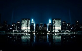 City Night Reflections Wallpaper HD