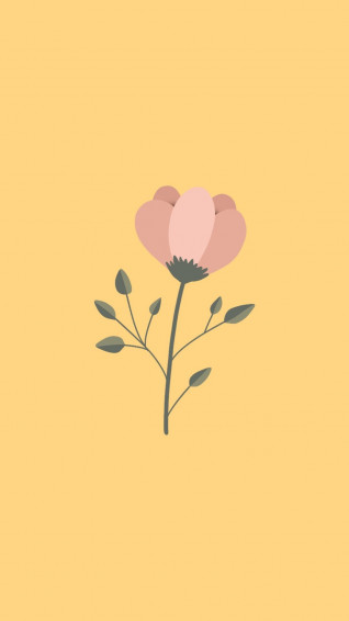 Minimalist Design Flower Illustration Wallpaper