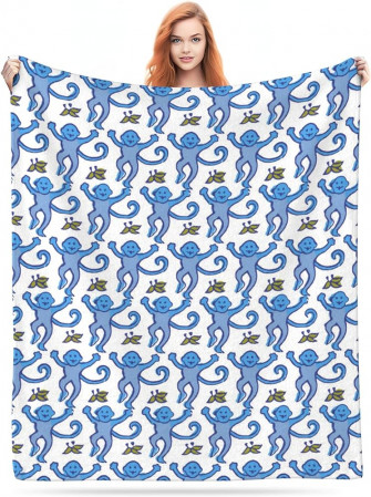Amazon Preppy Blanket Cute Funny Monkeys Decor Throw