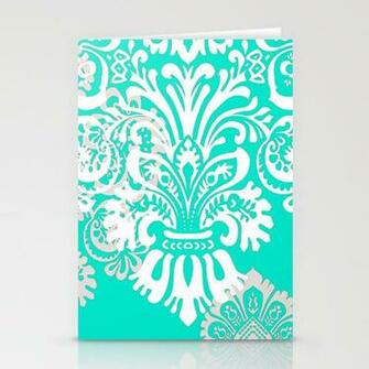 Tiffany Blue Damask Wallpaper