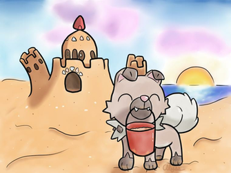Rockruff And Palossand By Drpepperperson