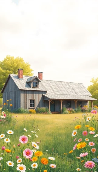 Farmhouse Flower Wallpaper