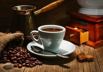 Wallpaper Coffee Cup Saucer Spoon Desktop