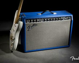 Blue Fender Deluxe Reverb Amp Wallpaper