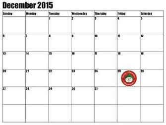 Calendar Countdown Printable Pictures Image Christmas