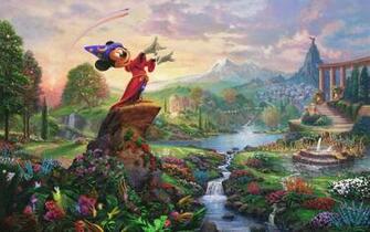 Mickey Mouse Fantasia Wallpaper Stock Photos