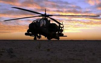 Apache Helicopter Sunset Wallpaper