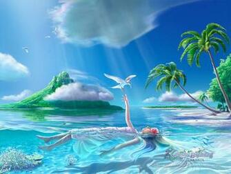 Desktop Wallpaper Yutaka Kagaya Celestial Exploring Girl In Blue
