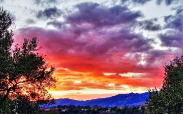 Mountains Sunset Valley Texas HDr Photography Wallpaper
