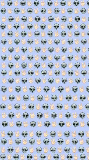 Alien Background Emoji iPhone Wallpaper