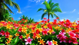 Beautiful Hawaiian Flower Garden Wallpaper