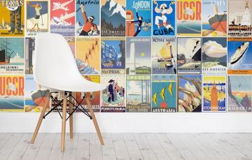 Vintage Travel Poster Wallpaper Is Launched Murals