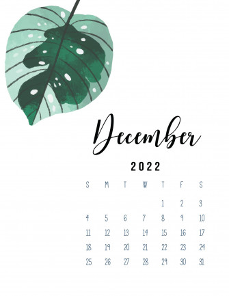 Calendar Printable Pdf In Botanical Style