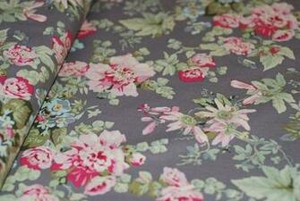 Anna Griffin Camilla Pink Roses Grey Background By Daleybytheyard
