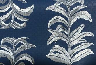 Buy Banana Leaf Navy Wallpaper By Krane Home Made To Order