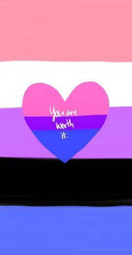 Bisexual Genderfluid Pride Flag Wallpaper By Emmylinart