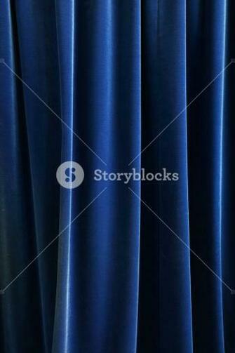 Heavy Dark Navy Blue Pleated Textile Curtain Background With