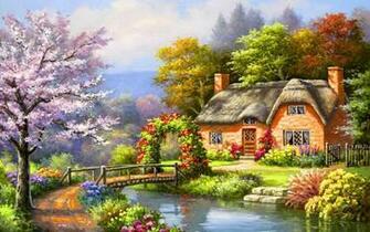 Spring Creek Cottage Wallpaper HD